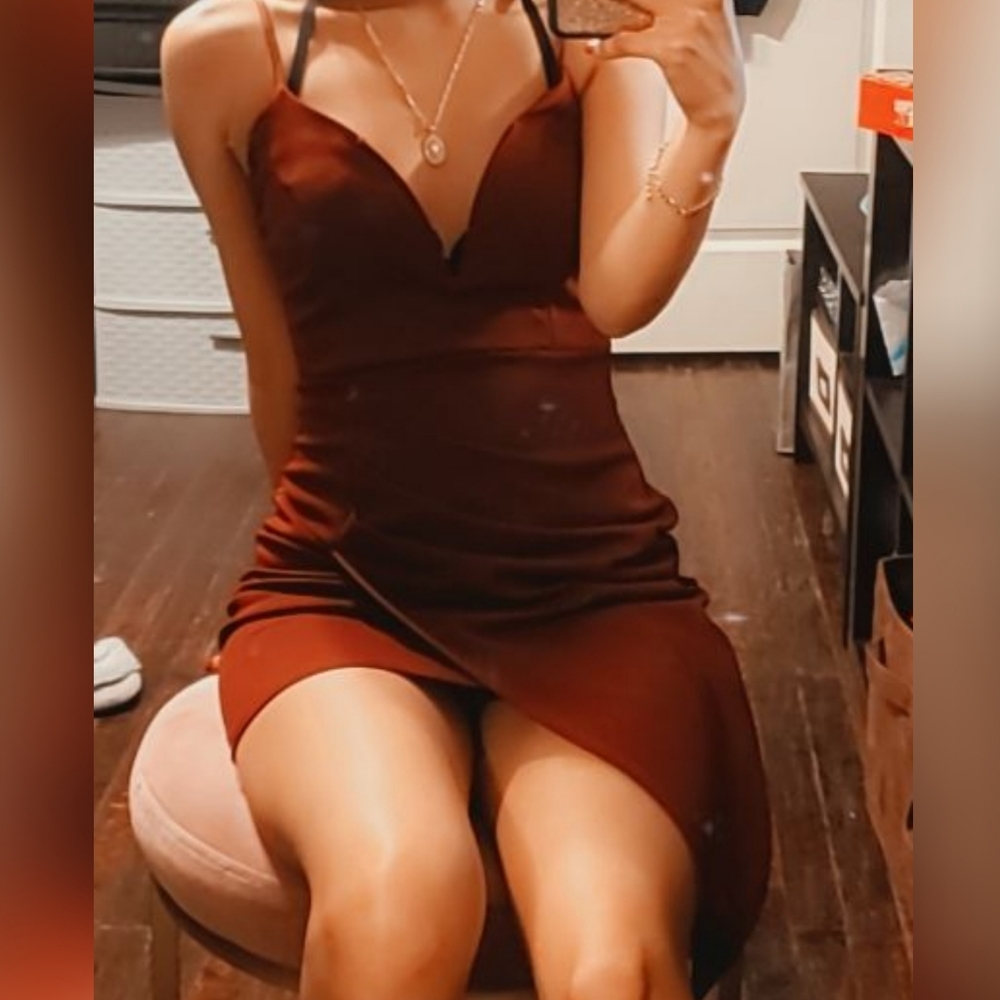Red Split Dress